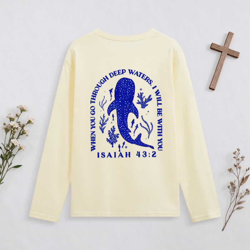 Christianartworkshop Deep Waters Isaiah 43:2 Ocean Graphic Long-Sleeve T-Shirt - image 9