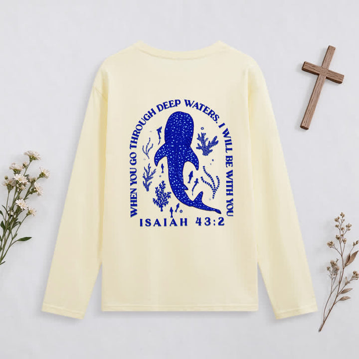 Christianartworkshop Deep Waters Isaiah 43:2 Ocean Graphic Long-Sleeve T-Shirt - image 9
