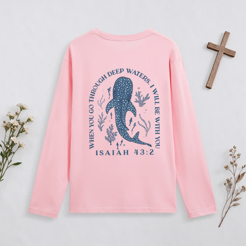 Christianartworkshop Deep Waters Isaiah 43:2 Ocean Graphic Long-Sleeve T-Shirt - image 26