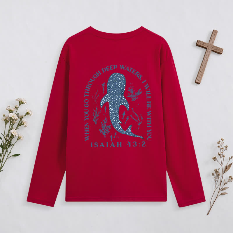 Christianartworkshop Deep Waters Isaiah 43:2 Ocean Graphic Long-Sleeve T-Shirt - image 35