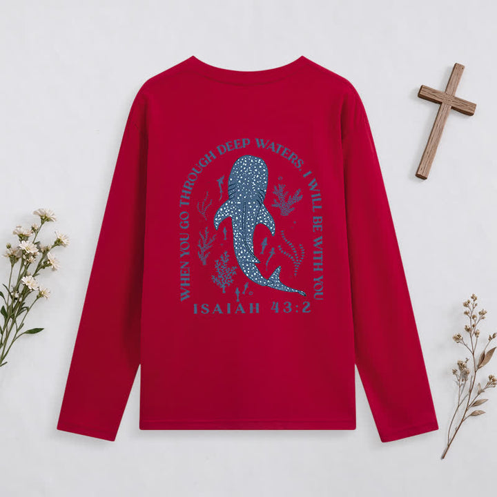 Christianartworkshop Deep Waters Isaiah 43:2 Ocean Graphic Long-Sleeve T-Shirt - image 35