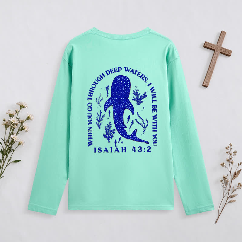 Christianartworkshop Deep Waters Isaiah 43:2 Ocean Graphic Long-Sleeve T-Shirt - image 23