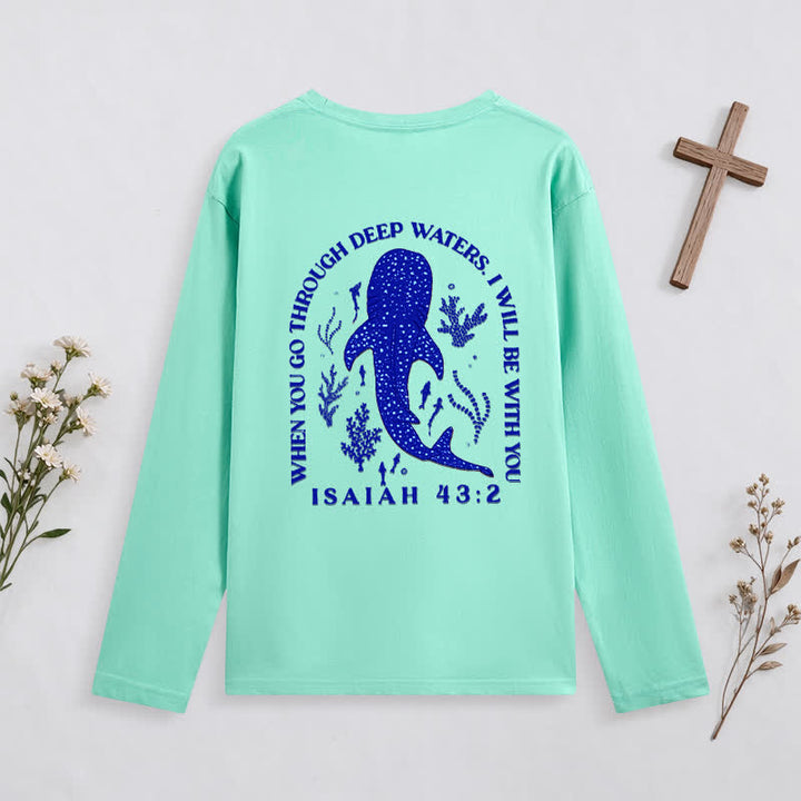 Christianartworkshop Deep Waters Isaiah 43:2 Ocean Graphic Long-Sleeve T-Shirt - image 23