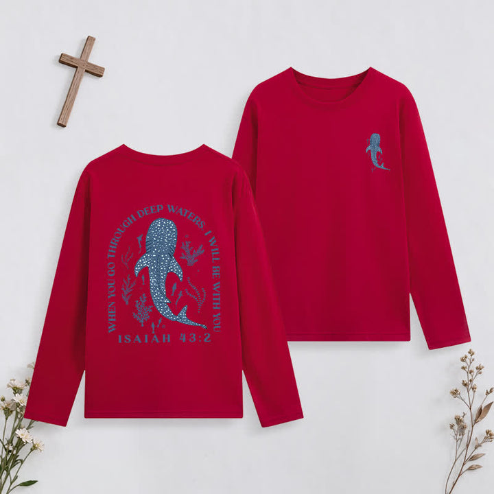 Christianartworkshop Deep Waters Isaiah 43:2 Ocean Graphic Long-Sleeve T-Shirt - Red - 4XL - image 34