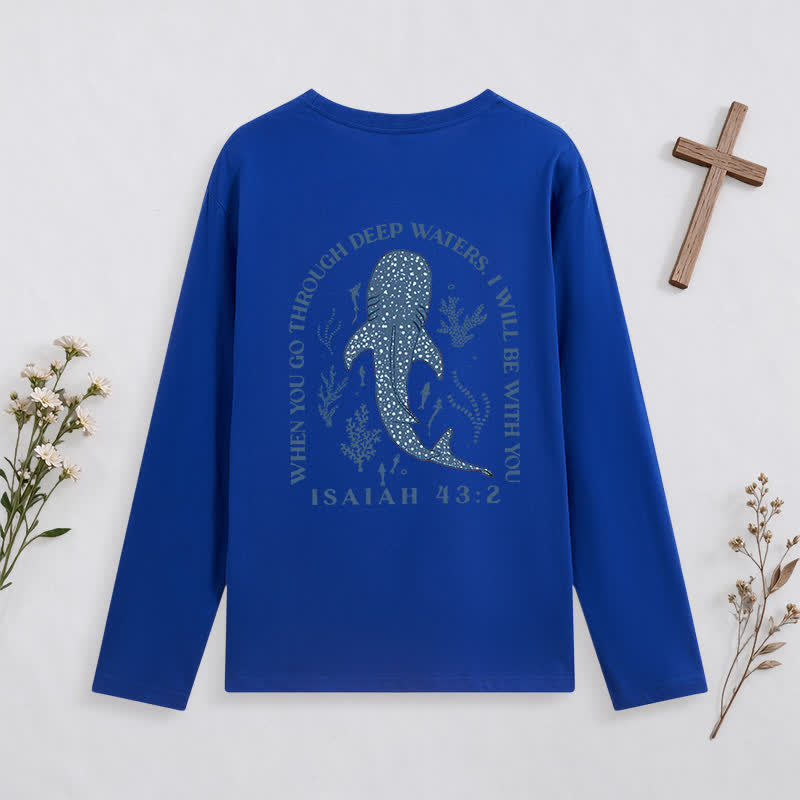 Christianartworkshop Deep Waters Isaiah 43:2 Ocean Graphic Long-Sleeve T-Shirt - image 38