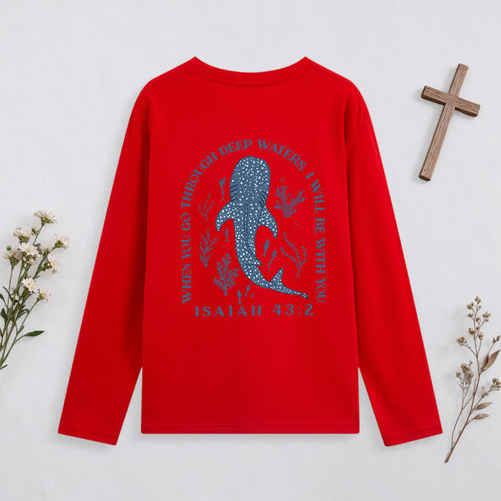 Christianartworkshop Deep Waters Isaiah 43:2 Ocean Graphic Long-Sleeve T-Shirt - image 32