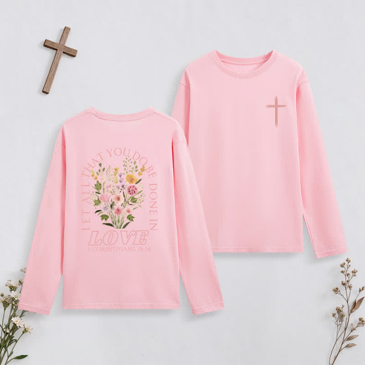 Christianartworkshop Let All That You Do Be Done In Love Long-Sleeve T-Shirt - Pink - 4XL - image 22