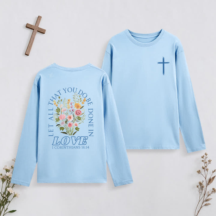 Christianartworkshop Let All That You Do Be Done In Love Long-Sleeve T-Shirt - Sky Blue - 4XL - image 31