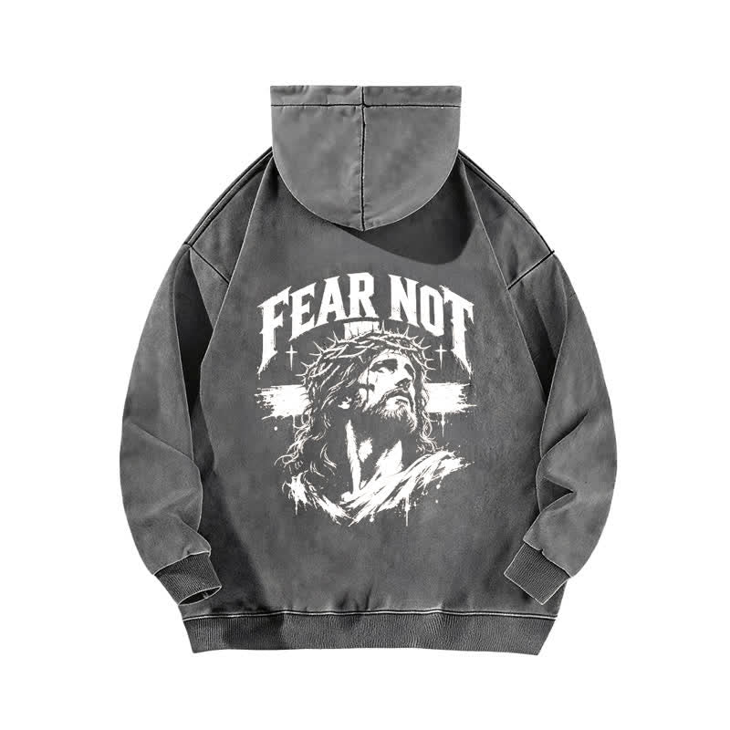 Christianartworkshop Fear Not Crown Portrait Street Washed Hoodie - image 7