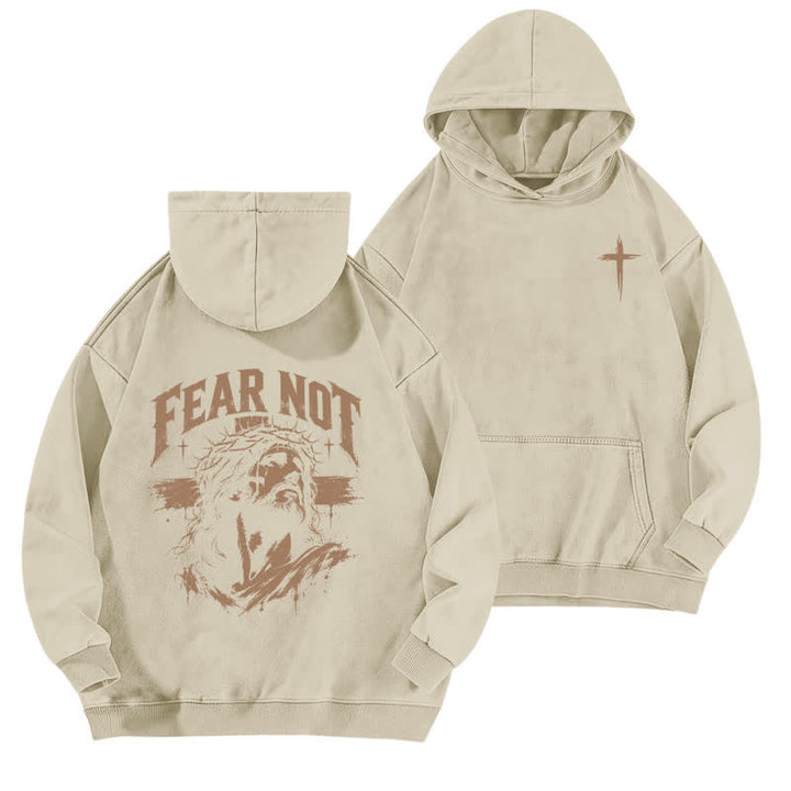 Christianartworkshop Fear Not Crown Portrait Street Washed Hoodie - Apricot - 5XL - image 3