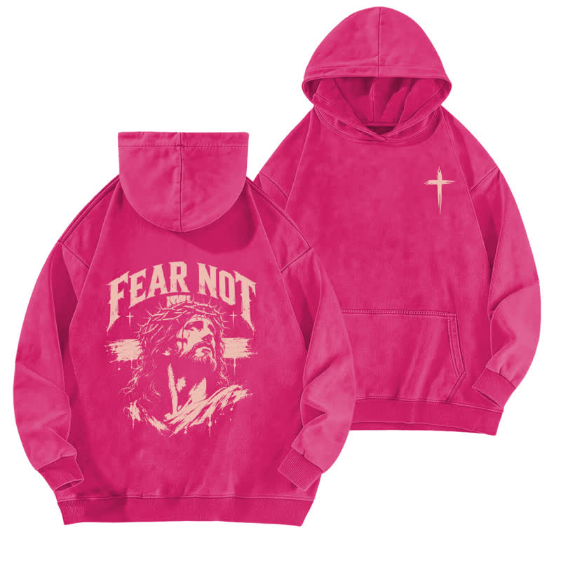 Christianartworkshop Fear Not Crown Portrait Street Washed Hoodie - Rose - 5XL - image 15