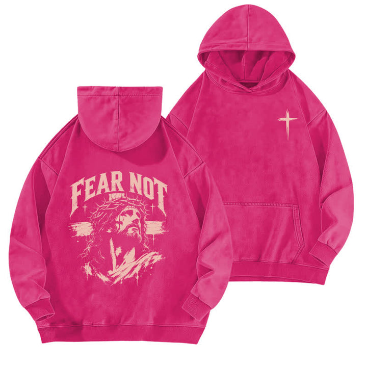 Christianartworkshop Fear Not Crown Portrait Street Washed Hoodie - Rose - 5XL - image 15