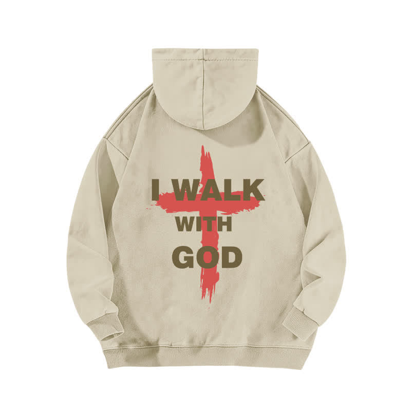 Christianartworkshop I Walk With God Cross Graphic Washed Hoodie - image 4