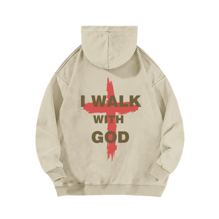Christianartworkshop I Walk With God Cross Graphic Washed Hoodie - image 4