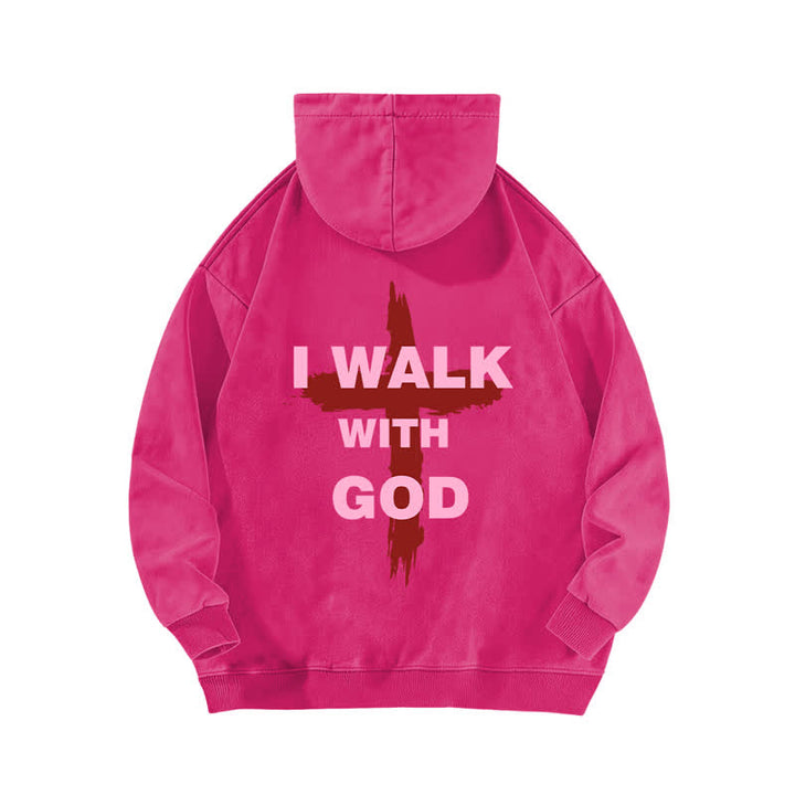 Christianartworkshop I Walk With God Cross Graphic Washed Hoodie - image 16