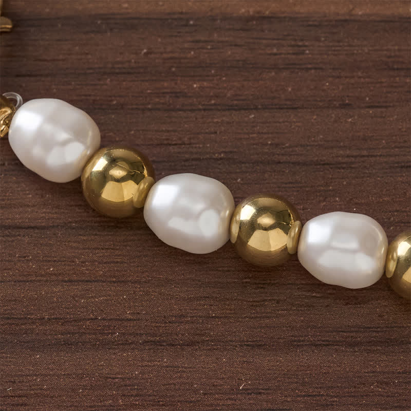 FREE Today: Imitation Pearl Beaded Alloy Necklace With Zircon Inlaid Cross - image 9