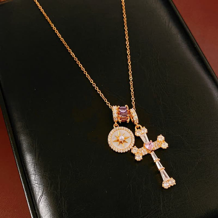 FREE Today: Dual-Charm North Star & Jeweled Cross Copper Necklace - image 7