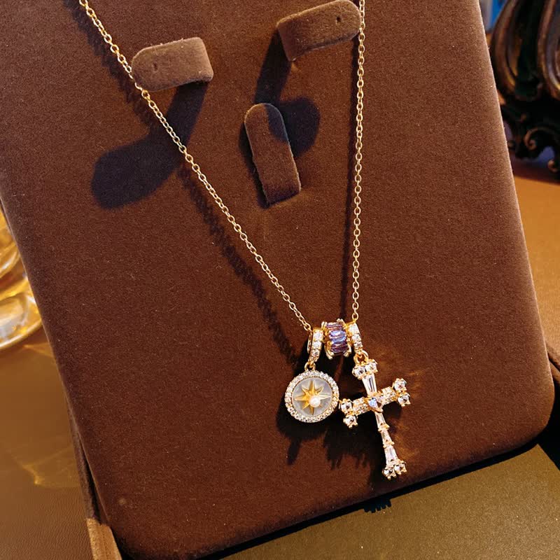 FREE Today: Dual-Charm North Star & Jeweled Cross Copper Necklace - image 6