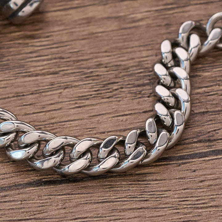 FREE Today: Antiqued Engraved Cross Cuban Bracelet: Beacon of Timeless Celestial Fortitude - image 4