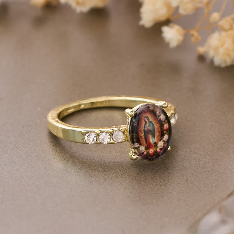 FREE Today: Vintage Oval Our Lady Crystal Accent Alloy Ring - image 3