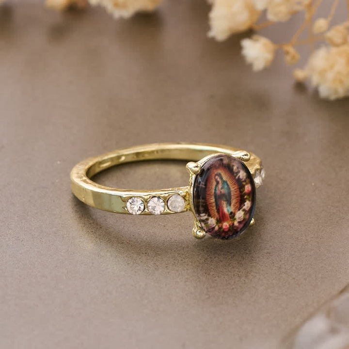 FREE Today: Vintage Oval Our Lady Crystal Accent Alloy Ring - image 3