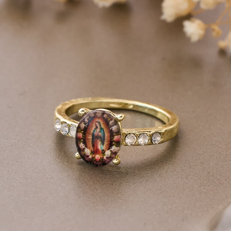 FREE Today: Vintage Oval Our Lady Crystal Accent Alloy Ring - image 2