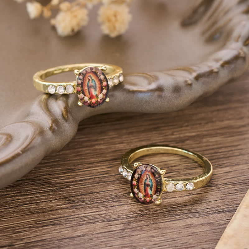 FREE Today: Vintage Oval Our Lady Crystal Accent Alloy Ring - image 1