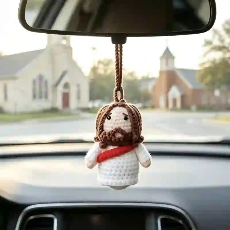 Christianartworkshop Artisanal Crocheted Jesus Hanging Ornament: Carrier of Serene Sacred Blessing - Jesus - image 0