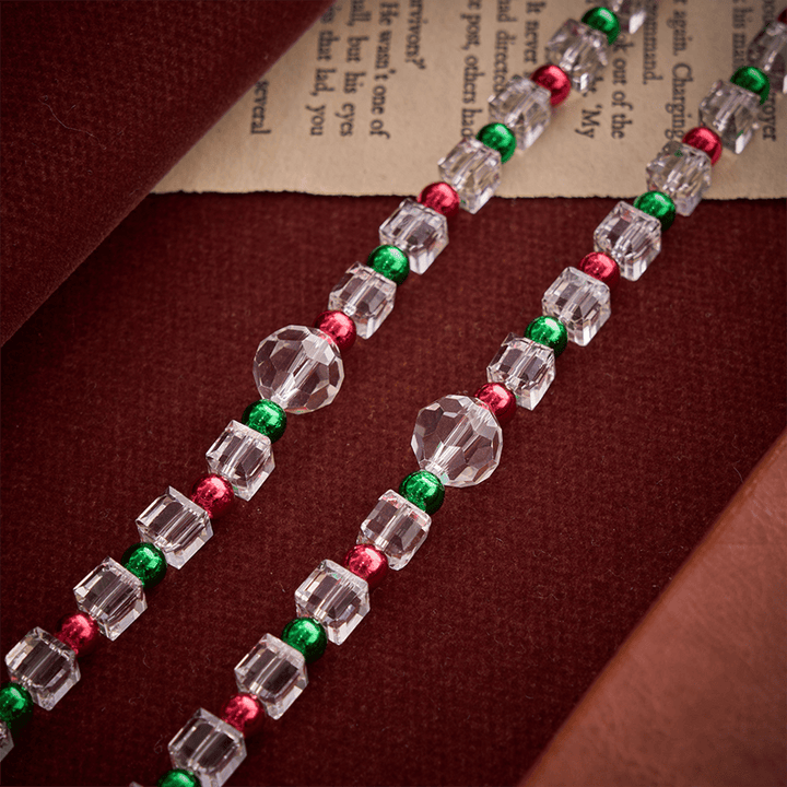FREE Today: Red Green Festive Clear Cube Transparent Rosary With Marian Medal & Gilded Crucifix - image 7