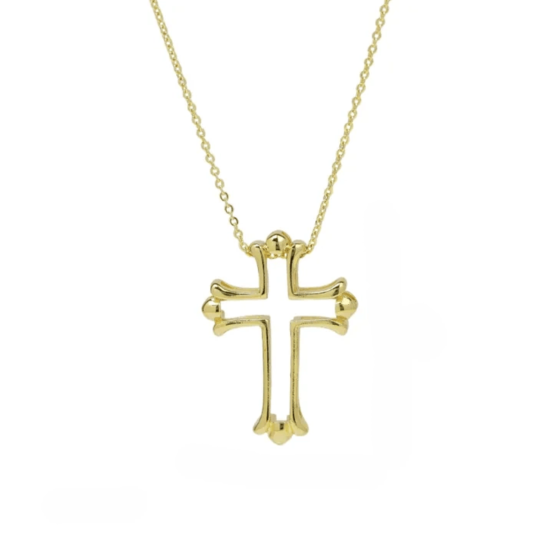 Christianartworkshop Lustrous Polished Brass Cross Pendant Necklace: Symbol of Unfailing Mercy - Cross C - image 8