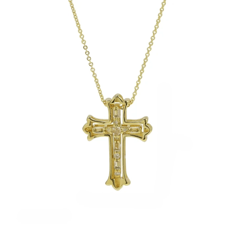 Christianartworkshop Lustrous Polished Brass Cross Pendant Necklace: Symbol of Unfailing Mercy - image 6