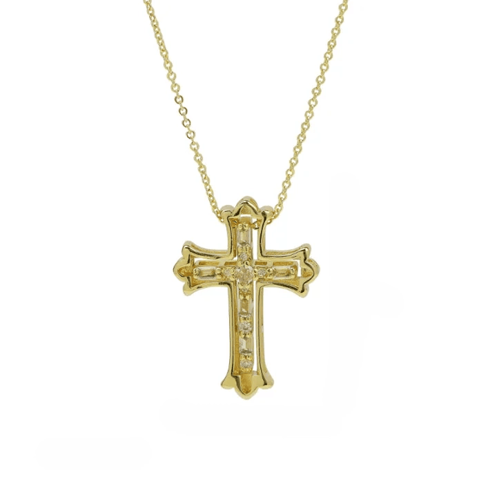Christianartworkshop Lustrous Polished Brass Cross Pendant Necklace: Symbol of Unfailing Mercy - image 6