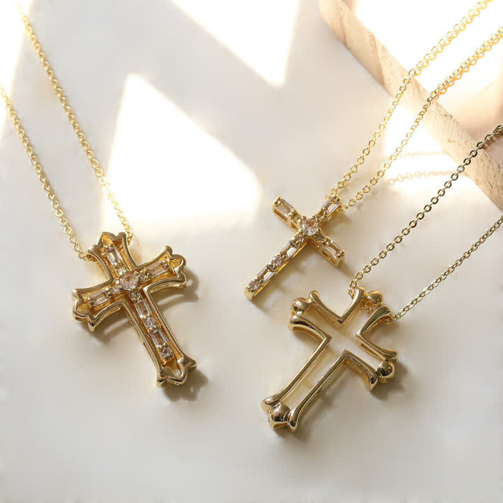 Christianartworkshop Lustrous Polished Brass Cross Pendant Necklace: Symbol of Unfailing Mercy - image 2