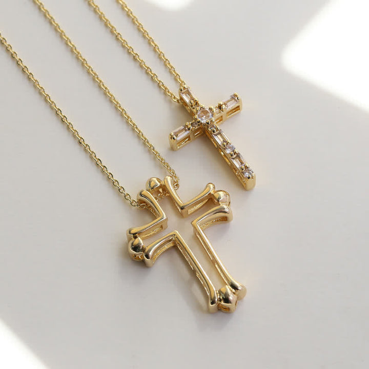 Christianartworkshop Lustrous Polished Brass Cross Pendant Necklace: Symbol of Unfailing Mercy - image 5