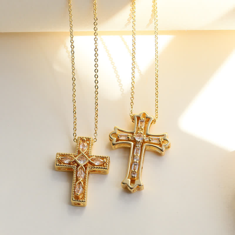 Christianartworkshop Lustrous Polished Brass Cross Pendant Necklace: Symbol of Unfailing Mercy - image 4