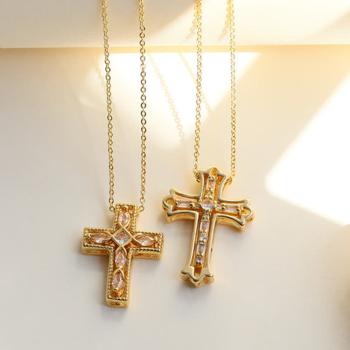Christianartworkshop Lustrous Polished Brass Cross Pendant Necklace: Symbol of Unfailing Mercy - image 4