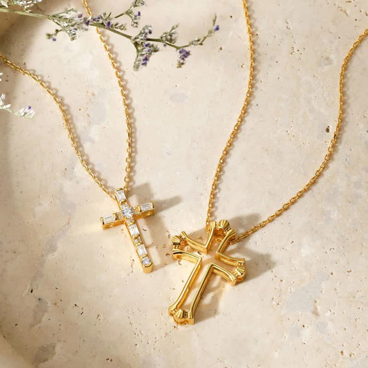 Christianartworkshop Lustrous Polished Brass Cross Pendant Necklace: Symbol of Unfailing Mercy - image 3
