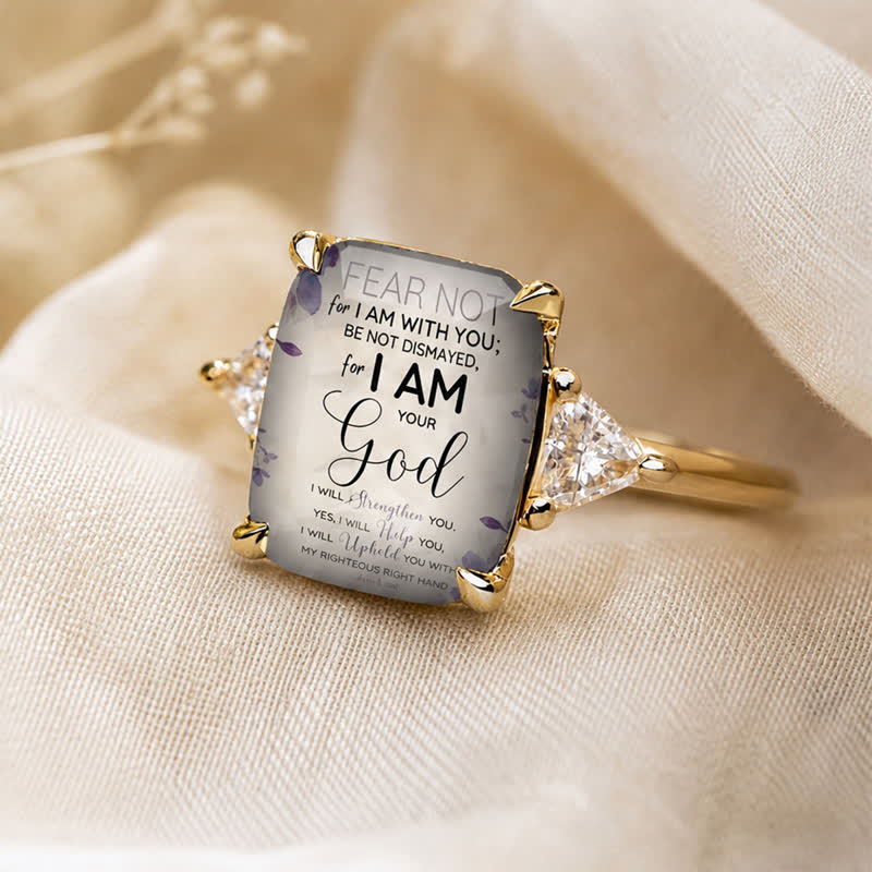 Christianartworkshop  ''I Am Your God'' Faith Quote Copper Ring: Reminder of Boundless Saving Grace - image 4