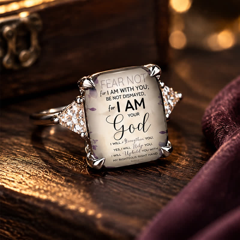 Christianartworkshop  ''I Am Your God'' Faith Quote Copper Ring: Reminder of Boundless Saving Grace - image 9