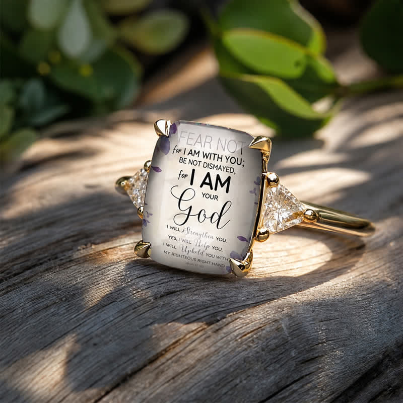 Christianartworkshop  ''I Am Your God'' Faith Quote Copper Ring: Reminder of Boundless Saving Grace - Silver - US 10 - image 6