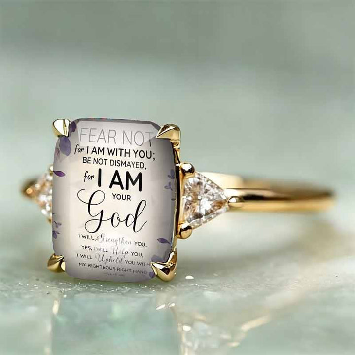 Christianartworkshop  ''I Am Your God'' Faith Quote Copper Ring: Reminder of Boundless Saving Grace - Golden - US 10 - image 0