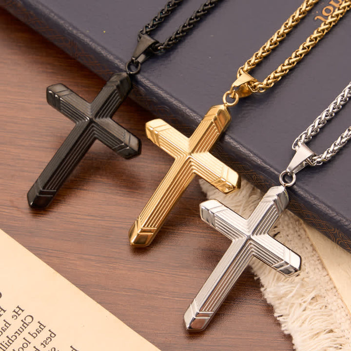 FREE Today: Linear Engraved Titanium Cross Pendant: Keepsake of Sincere Devoted Remembrance - image 3