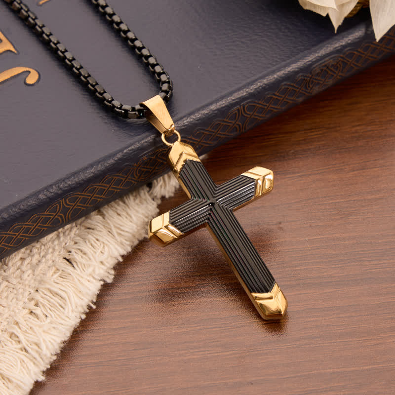 Christianartworkshop Linear Engraved Titanium Cross Pendant: Keepsake of Sincere Devoted Remembrance - image 7