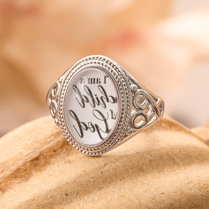 Christianartworkshop Ornate Filigree I Am A Child Of God Statement Copper Ring - image 1