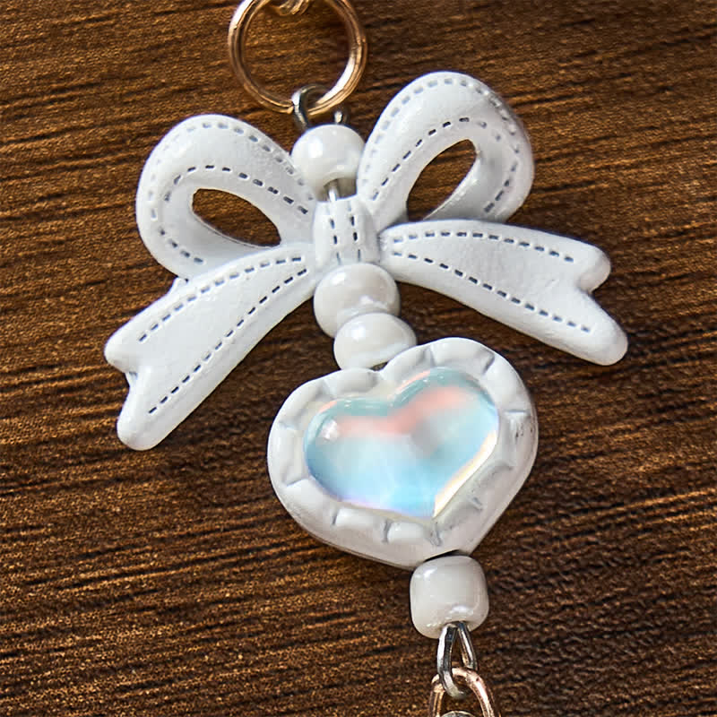 Christianartworkshop Pearl Bow Rhinestone Cross Zinc Alloy Car Pendant - image 4
