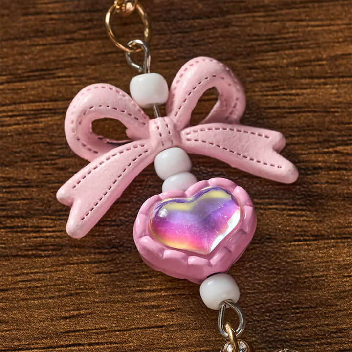 Christianartworkshop Pearl Bow Rhinestone Cross Zinc Alloy Car Pendant - image 12