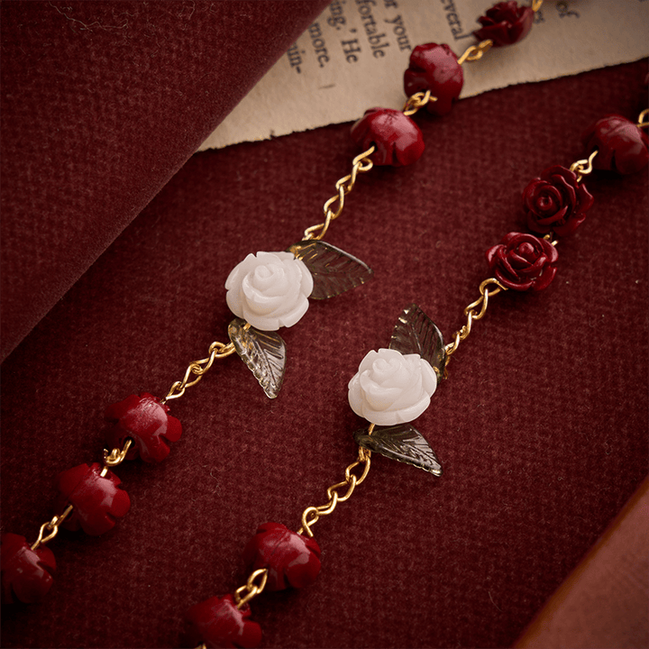 Christianartworkshop Crimson Rose Prayer Rosary With Holy Spirit Heart Medal & Rose Cross - image 6