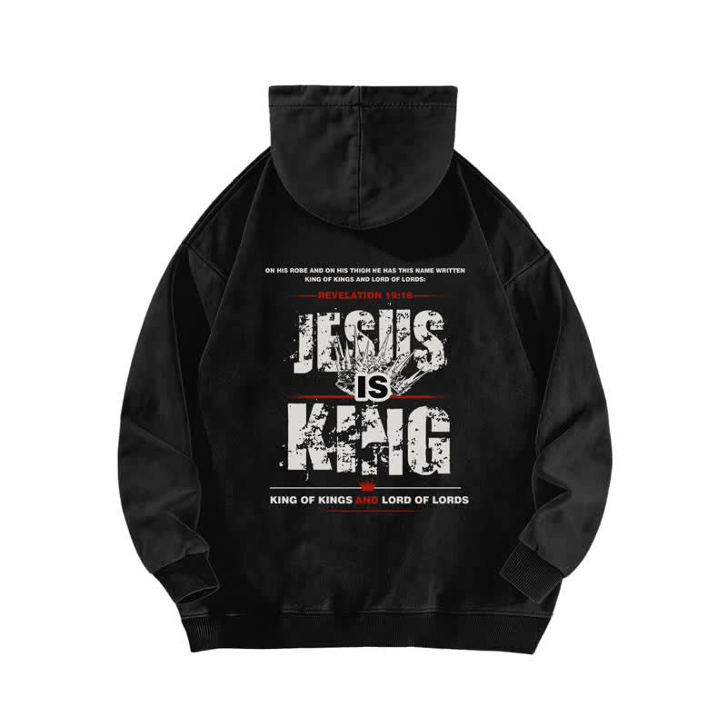 Christianartworkshop Jesus Is King Vintage Front And Back Print Washed Hoodie - image 1
