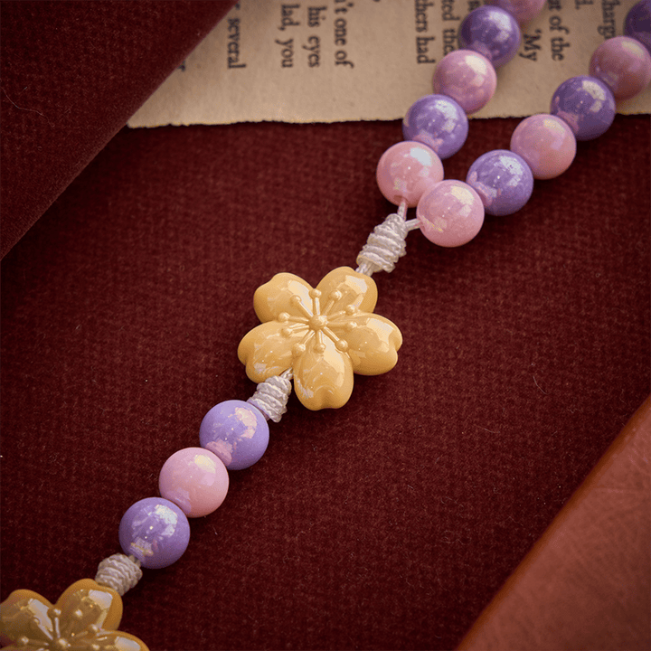 Christianartworkshop Macaron Pink Lavender Floral Children Rosary With Boxwood Crucifix - image 7
