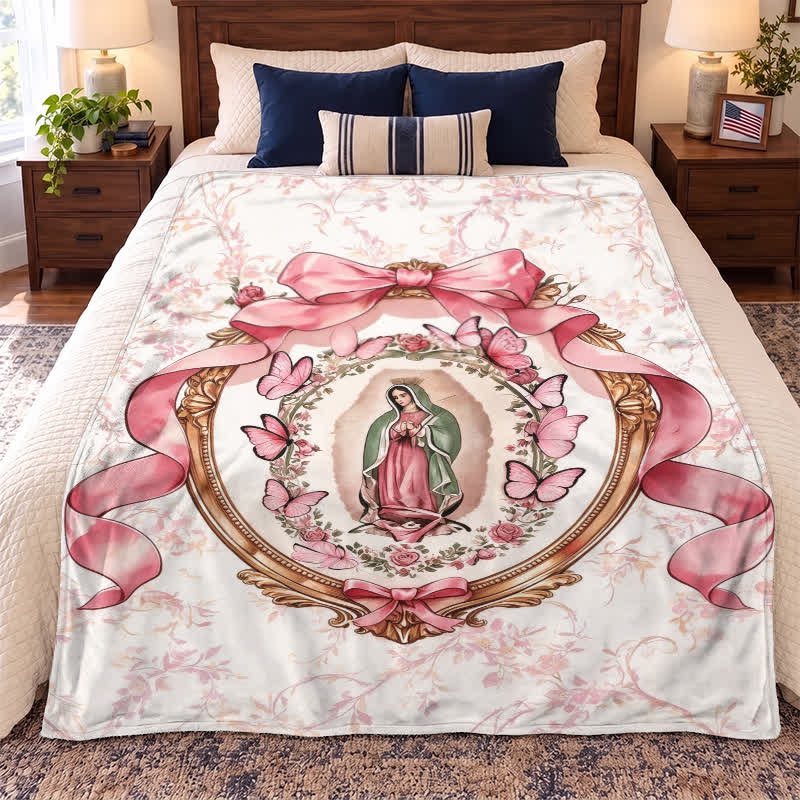 Christianartworkshop Soft Pastel Our Lady of Guadalupe Polyester Blanket - image 2
